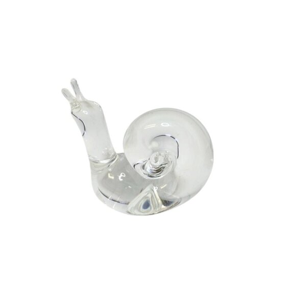 Handblown Glass Snail Figurine Clear Collectible Decor - Picture 1 of 6